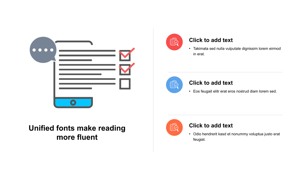 多色圆形扁平3项PPT列表