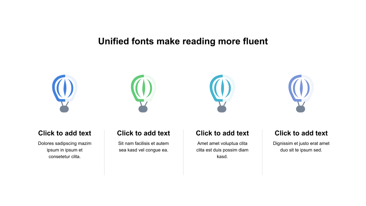 多色插画扁平6项PPT列表