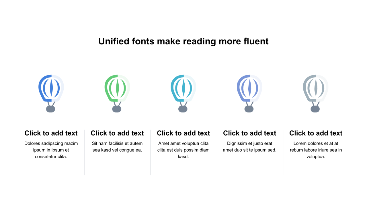 多色插画扁平6项PPT列表