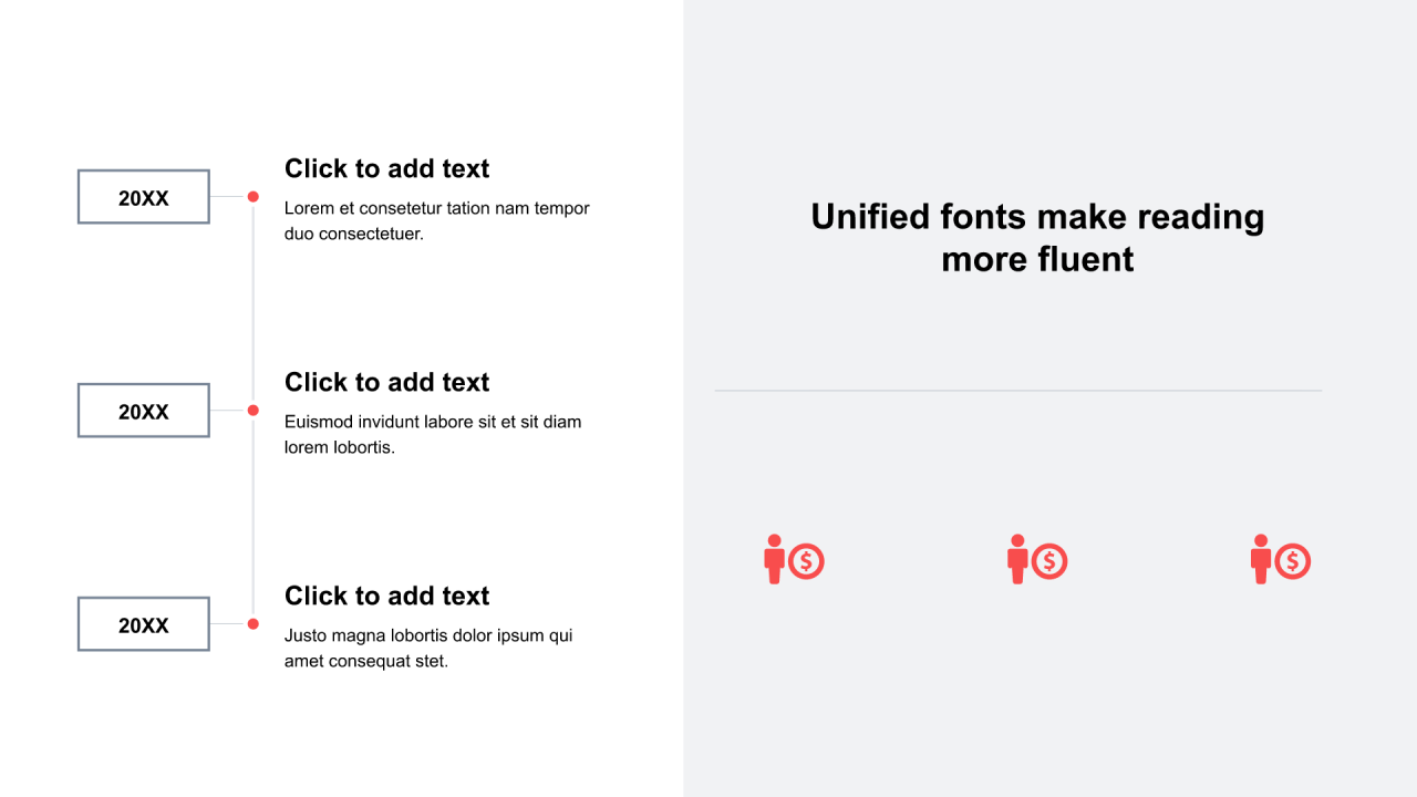 红色矩形扁平3项PPT列表