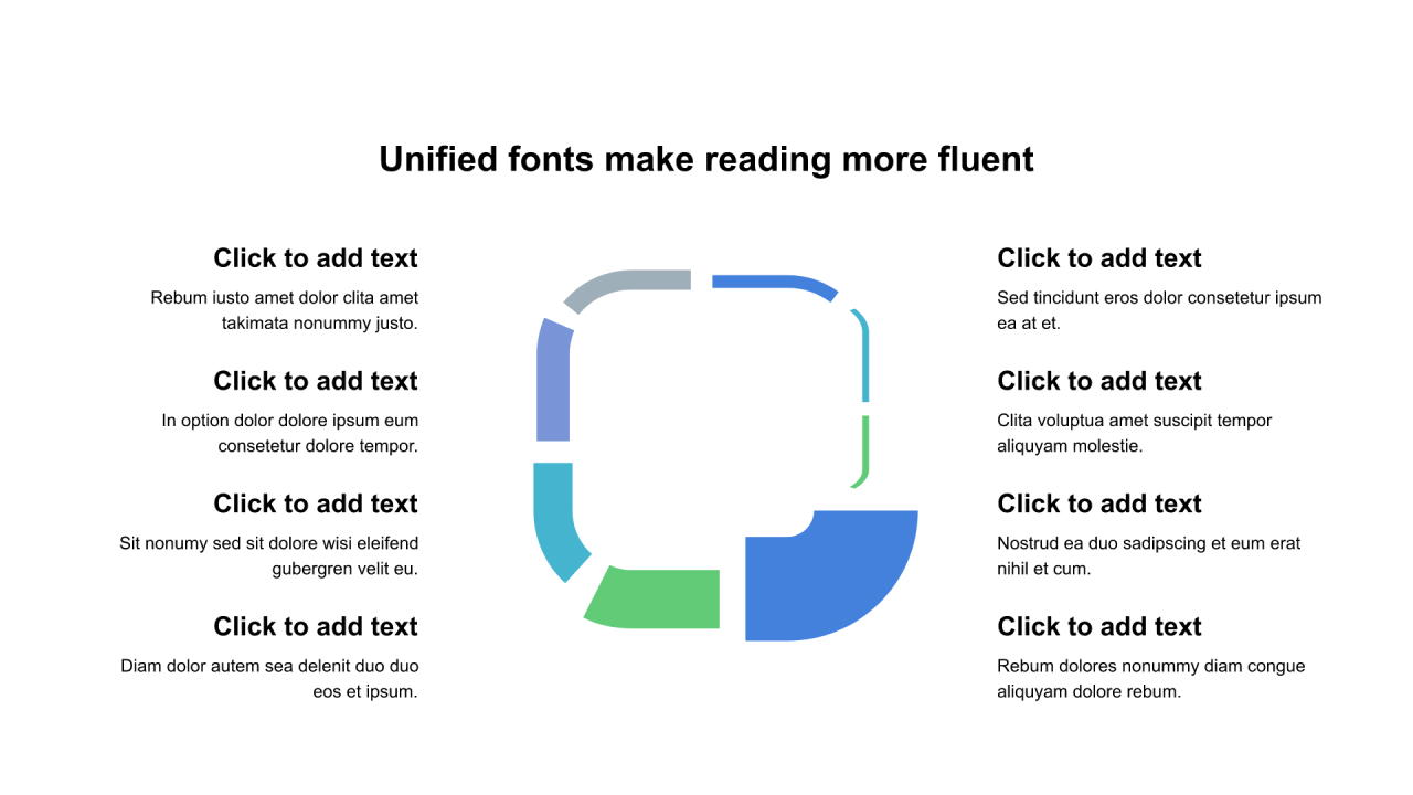 多色矩形扁平8项PPT循环