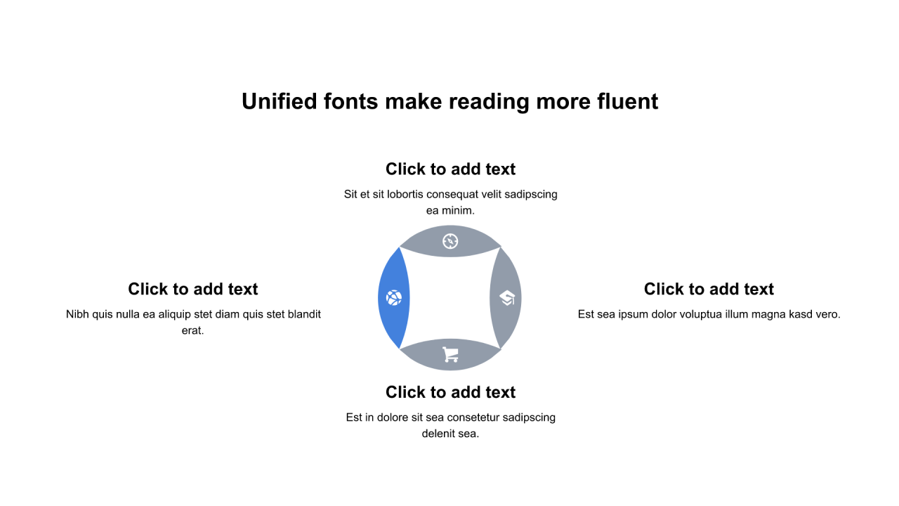 多色圆形扁平4项PPT循环