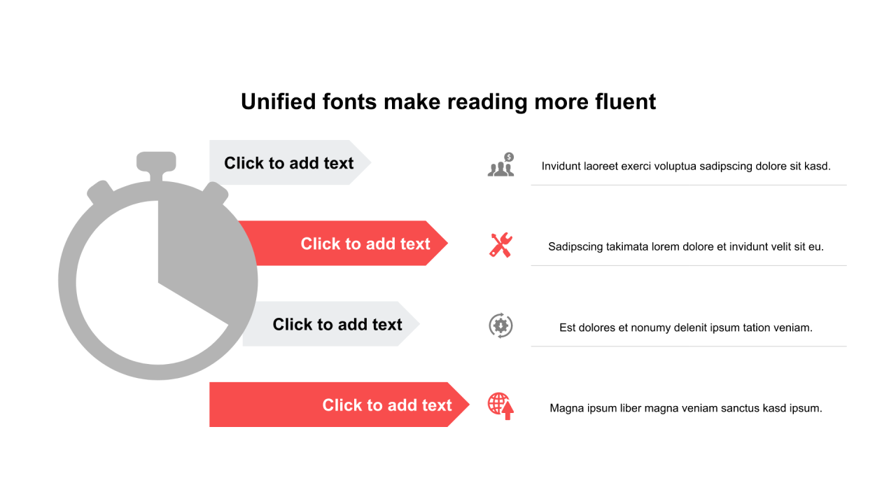 多色矩形扁平4项PPT流程