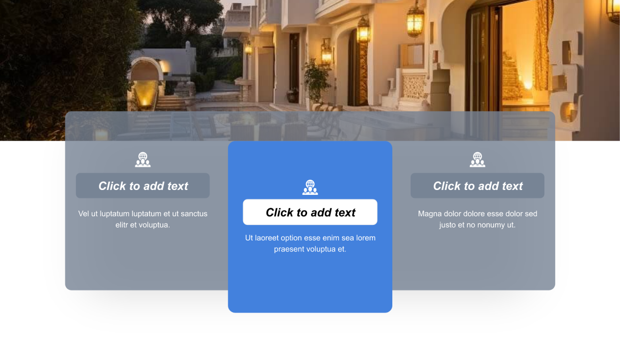 多色圆角矩形扁平3项PPT列表