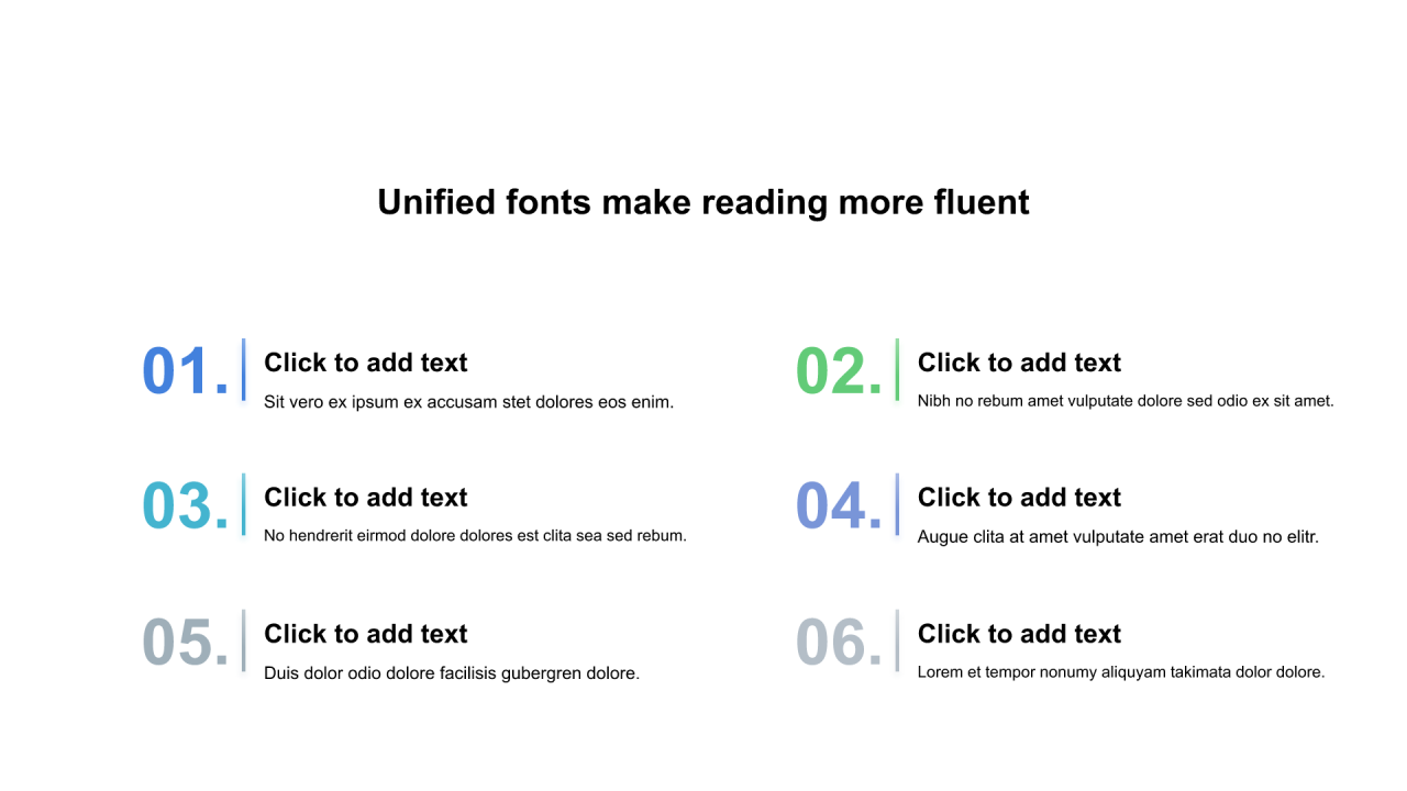 多色线条渐变6项PPT目录