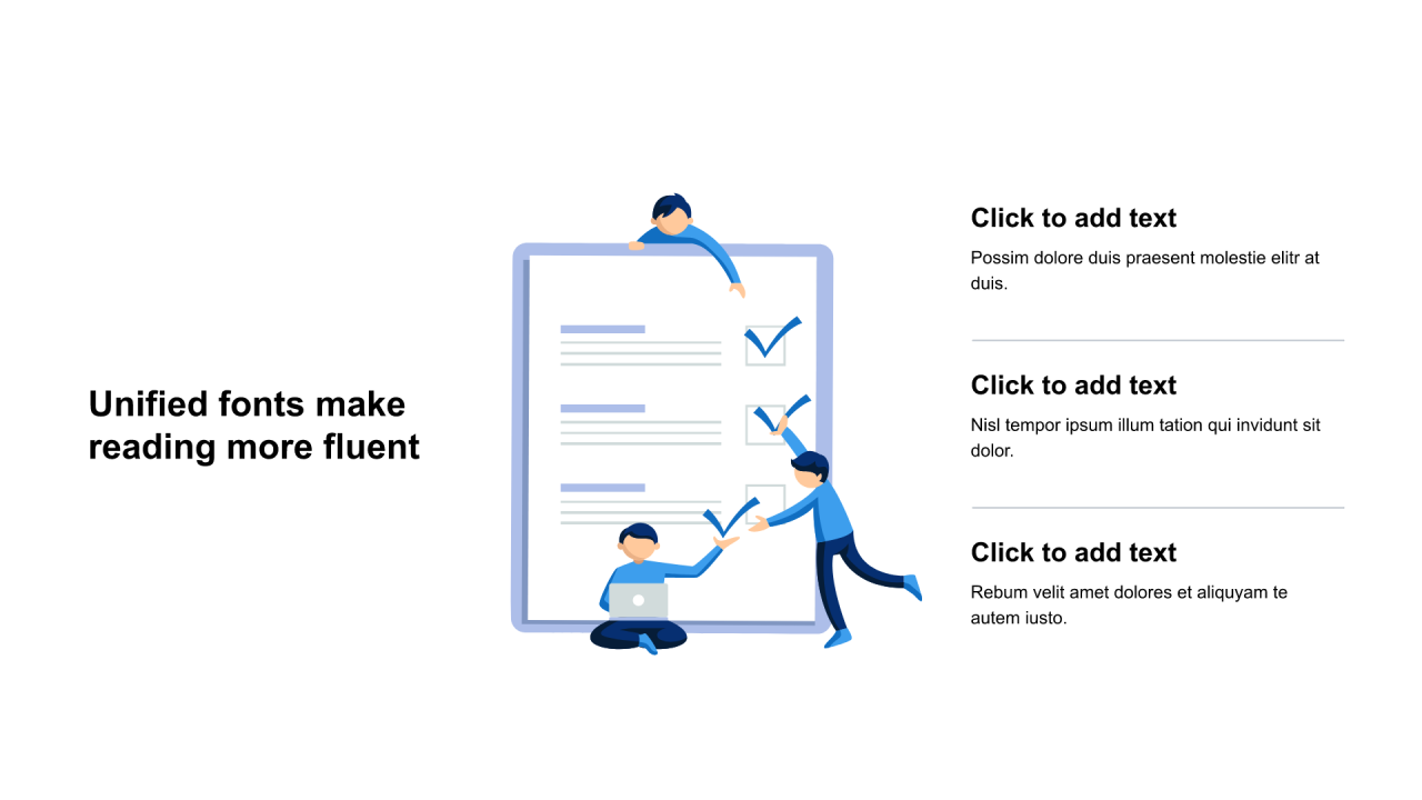 蓝色矩形插图扁平3项PPT列表