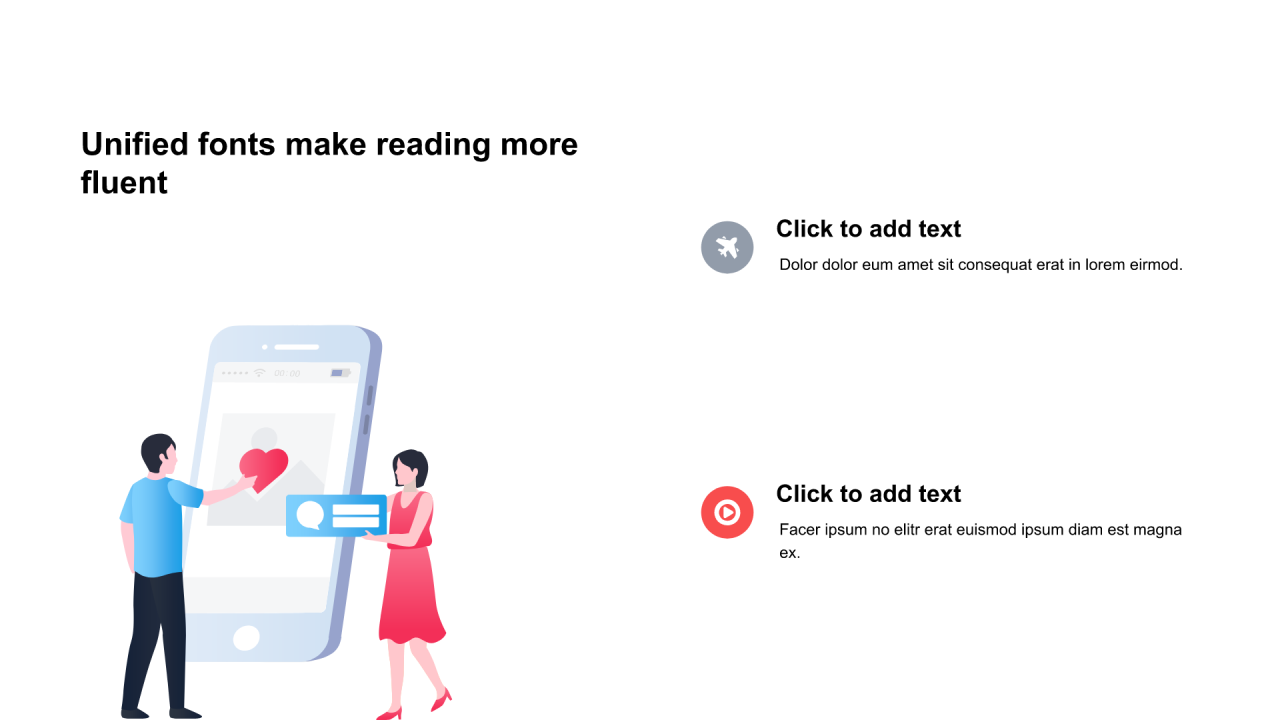 多色插画扁平3项PPT列表