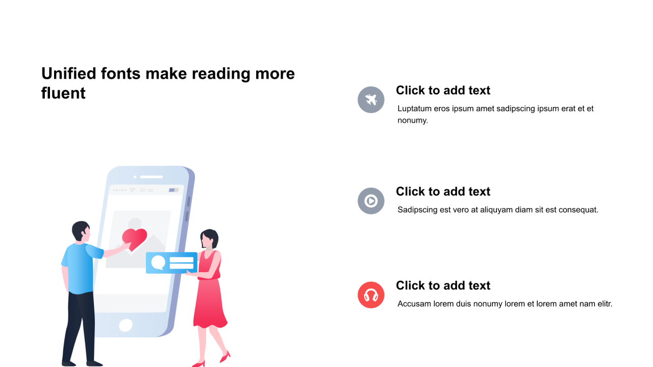 多色插画扁平3项PPT列表