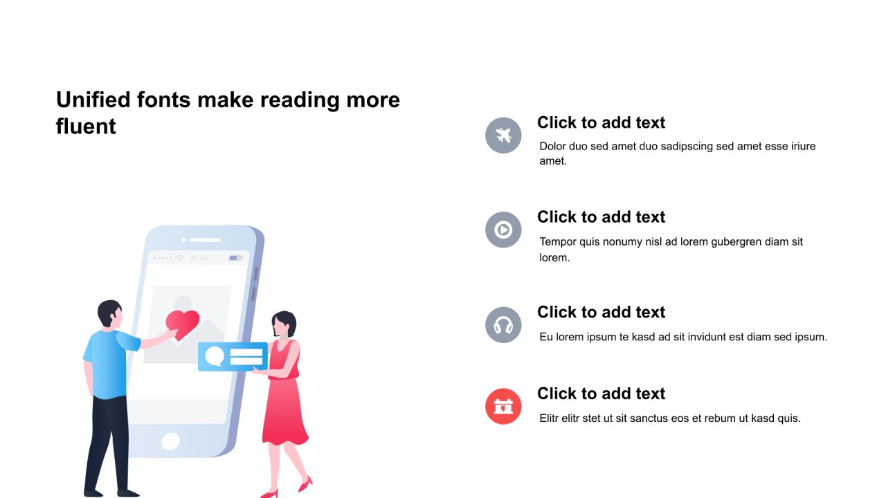 多色插画扁平3项PPT列表