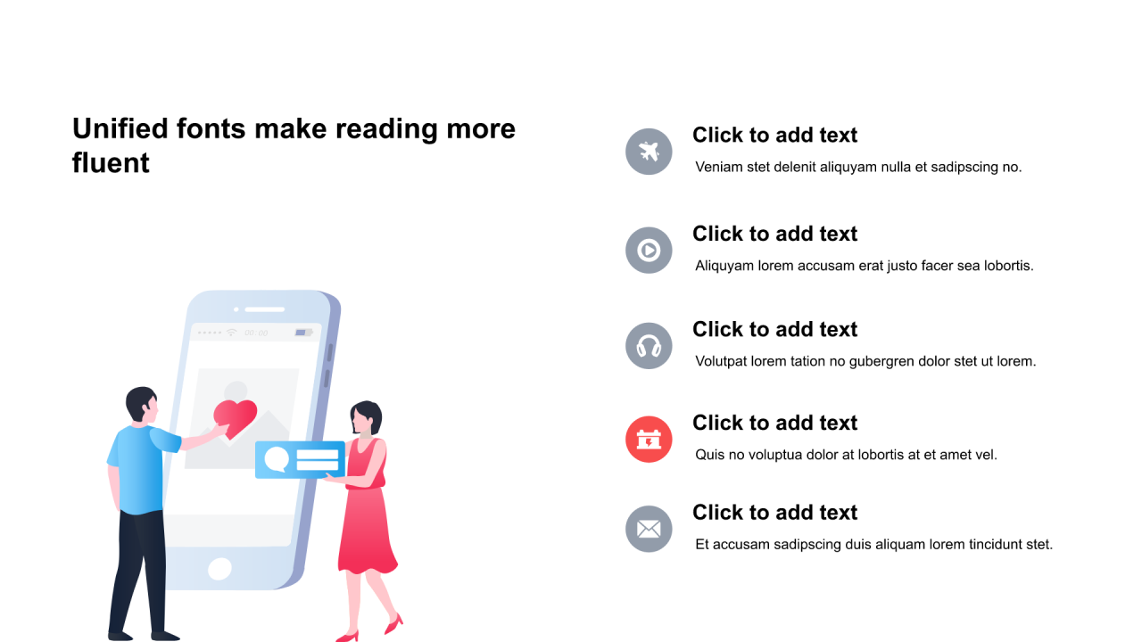 多色插画扁平3项PPT列表