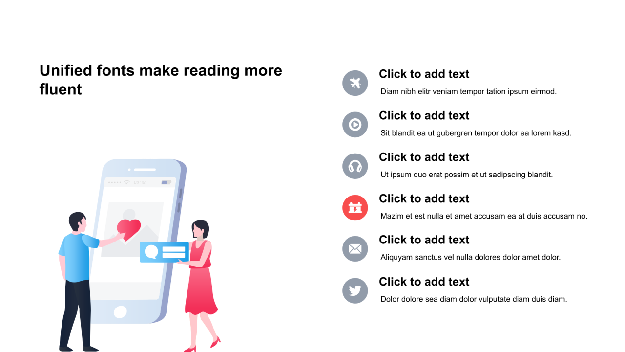 多色插画扁平3项PPT列表