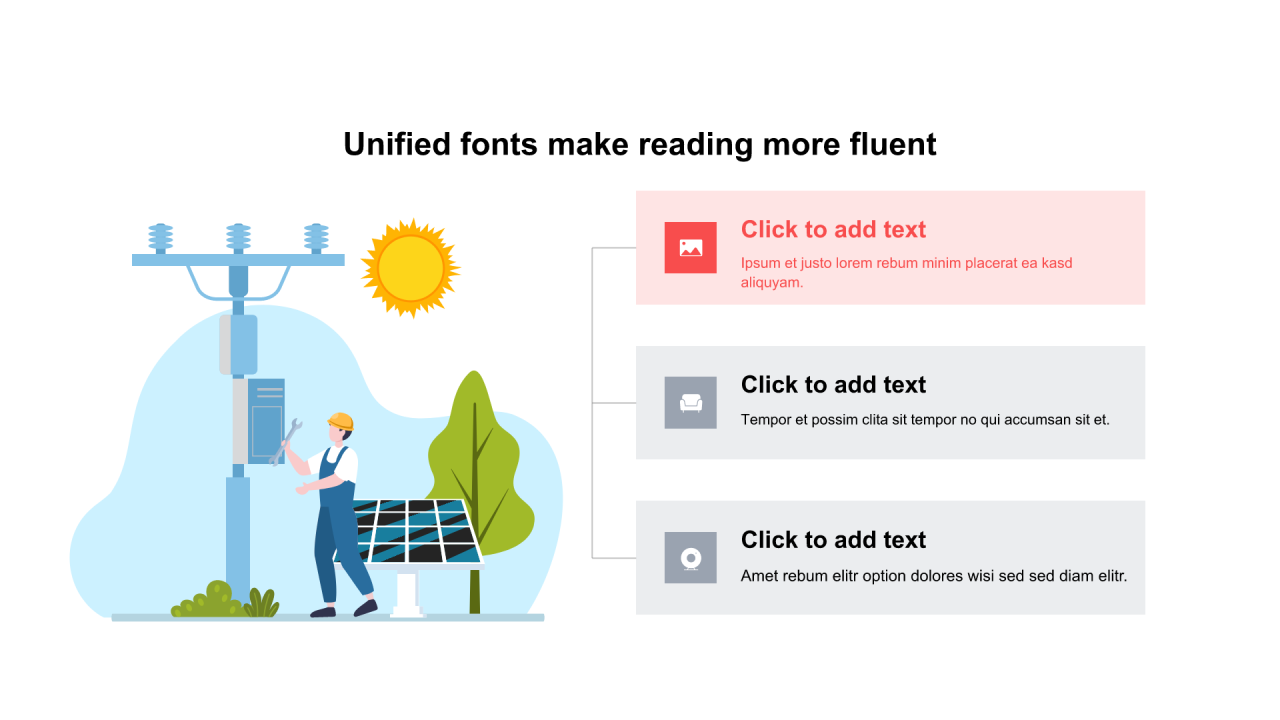 红色矩形扁平3项PPT层次结构