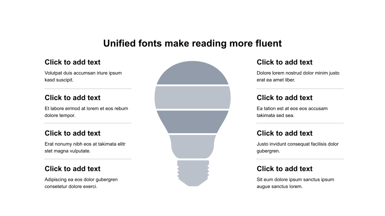 多色圆形扁平8项PPT列表