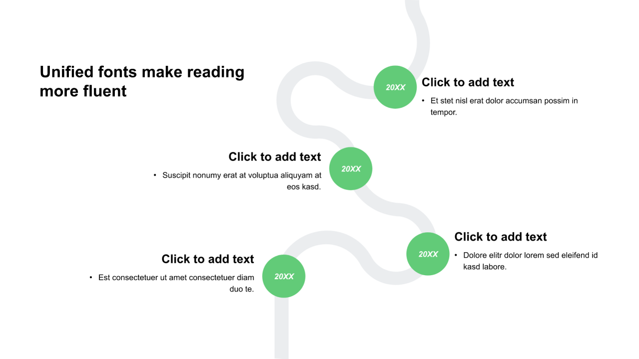 多色圆形扁平4项PPT流程