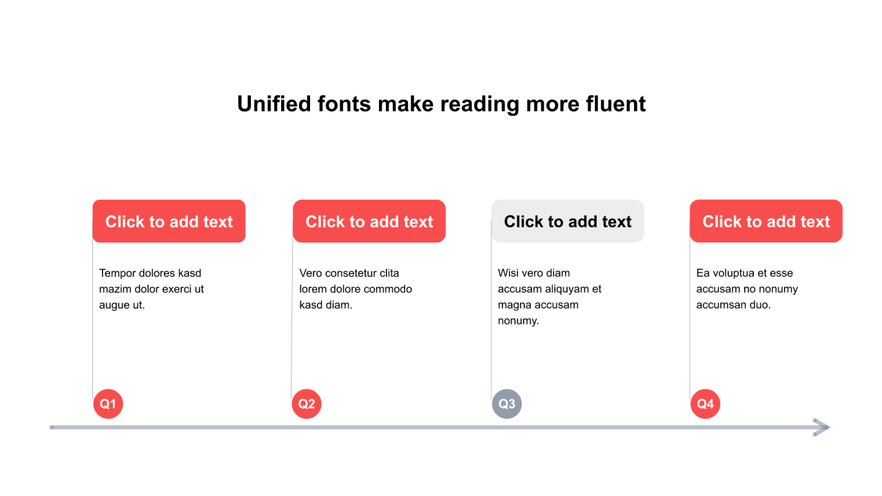 多色圆形扁平4项PPT流程