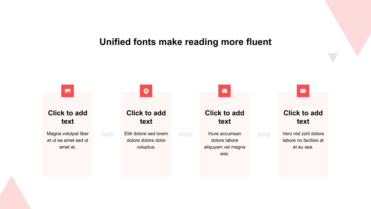 红色三角形扁平2项PPT列表