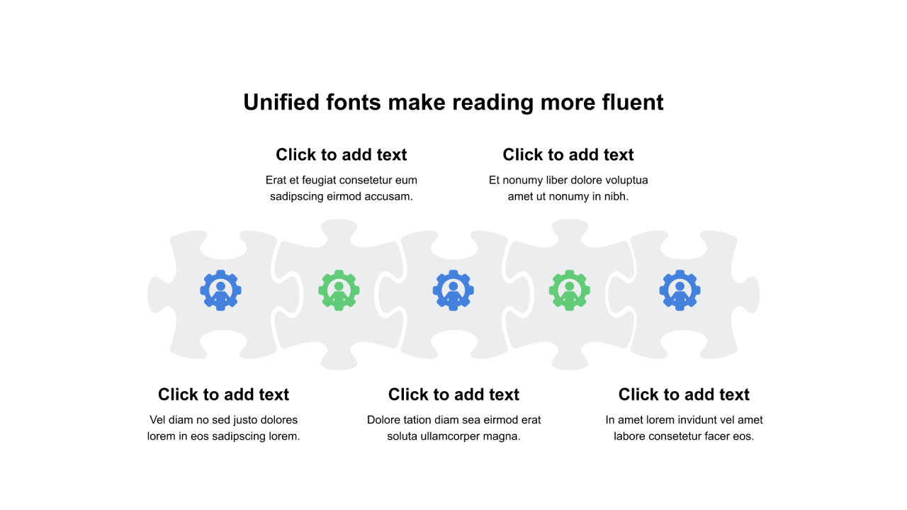 多色圆形扁平5项PPT列表