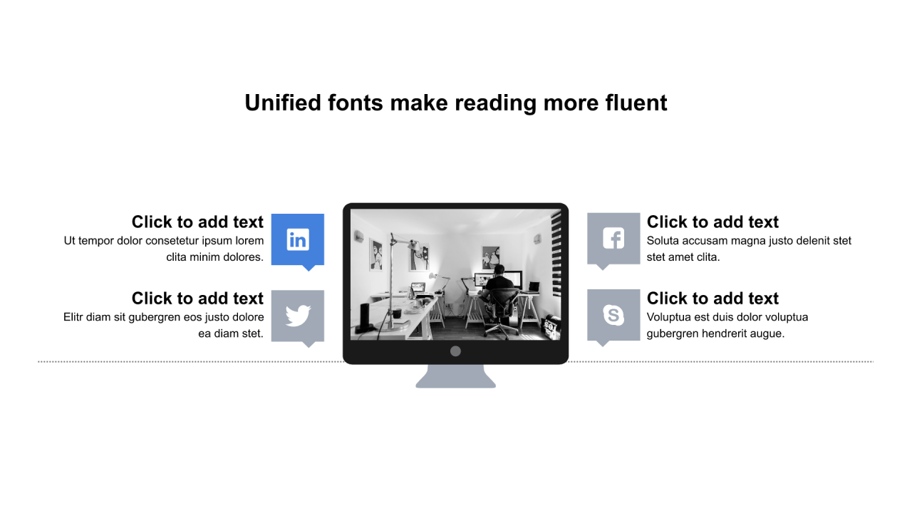 多色矩形扁平4项PPT列表