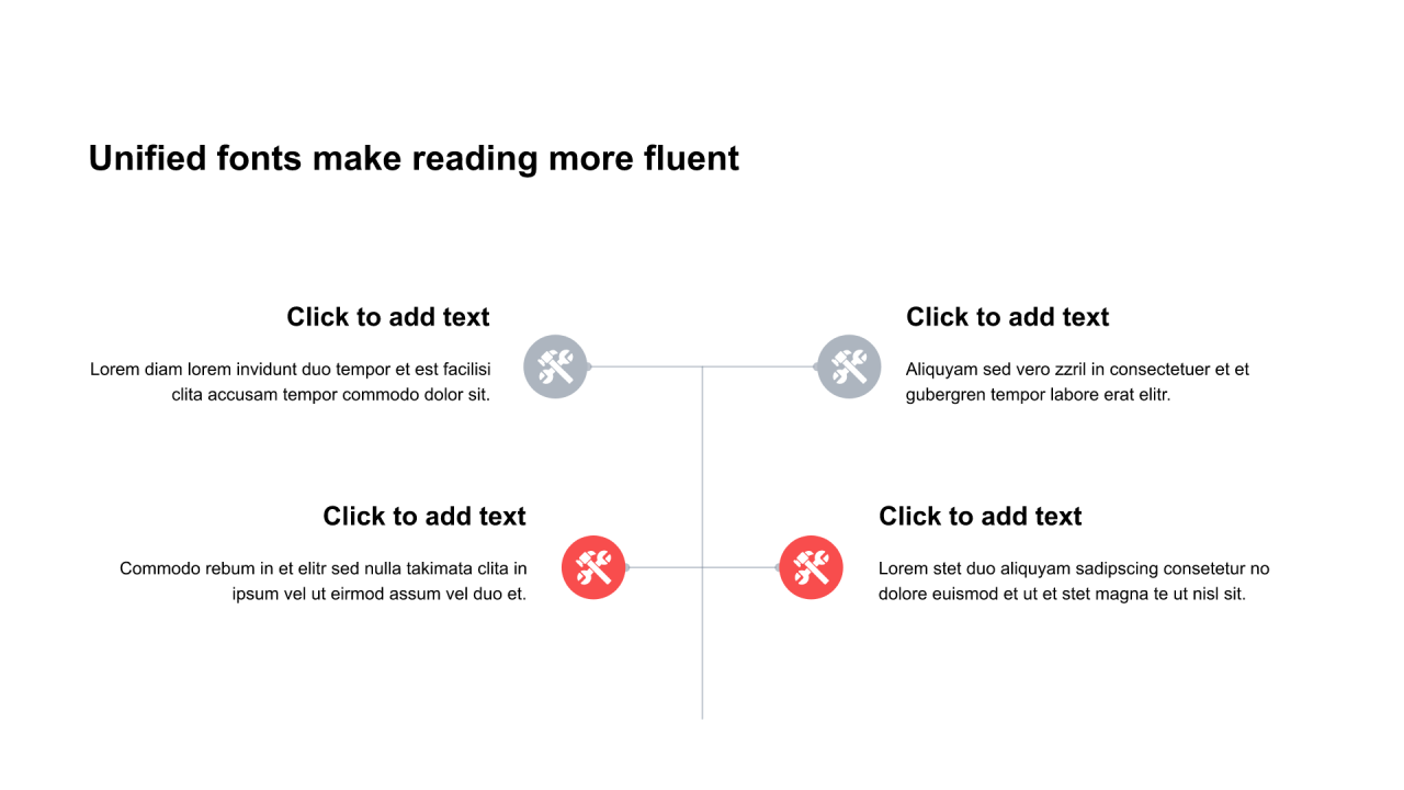 多色圆形扁平6项PPT列表