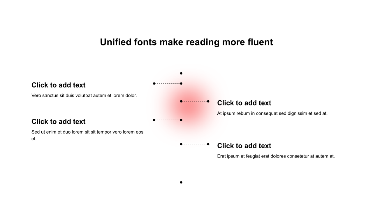 黑色圆角矩形线条5项PPT流程图