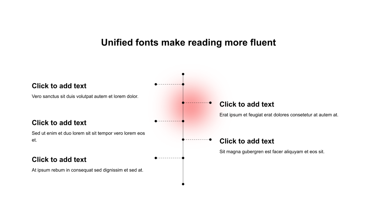 黑色圆角矩形线条5项PPT流程图