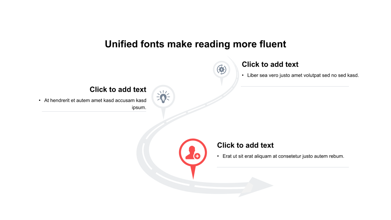 多色圆形扁平3项PPT流程