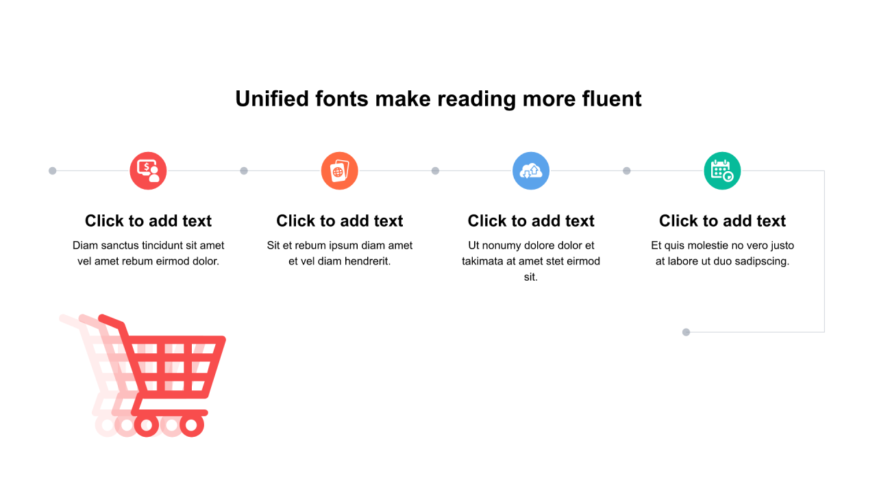多色圆形扁平6项PPT流程