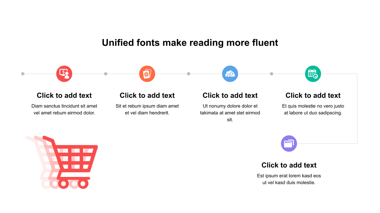 多色圆形扁平6项PPT流程
