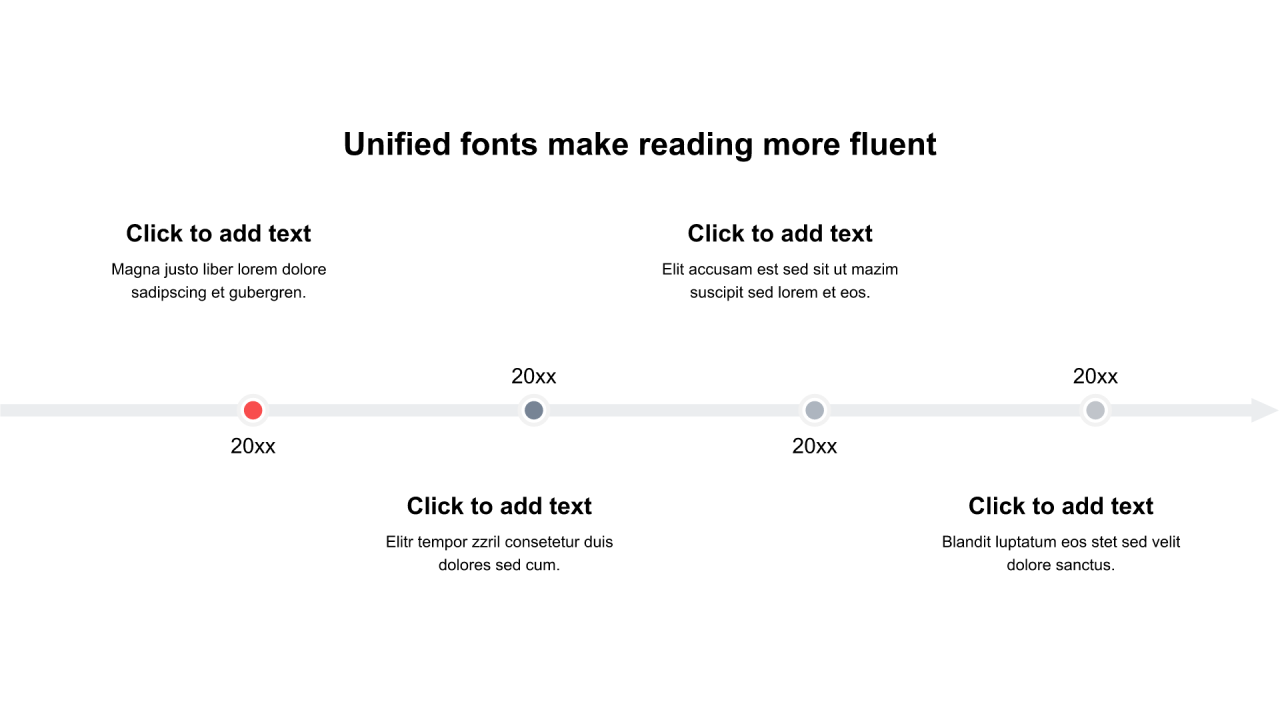 多色圆形扁平4项PPT流程