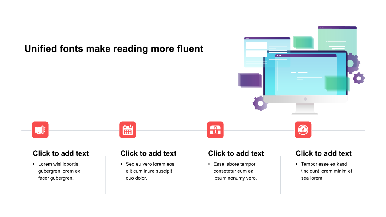 多色矩形扁平6项PPT列表