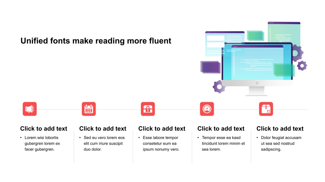 多色矩形扁平6项PPT列表