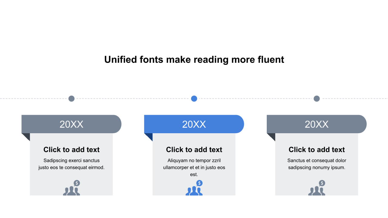 多色圆形扁平3项PPT流程