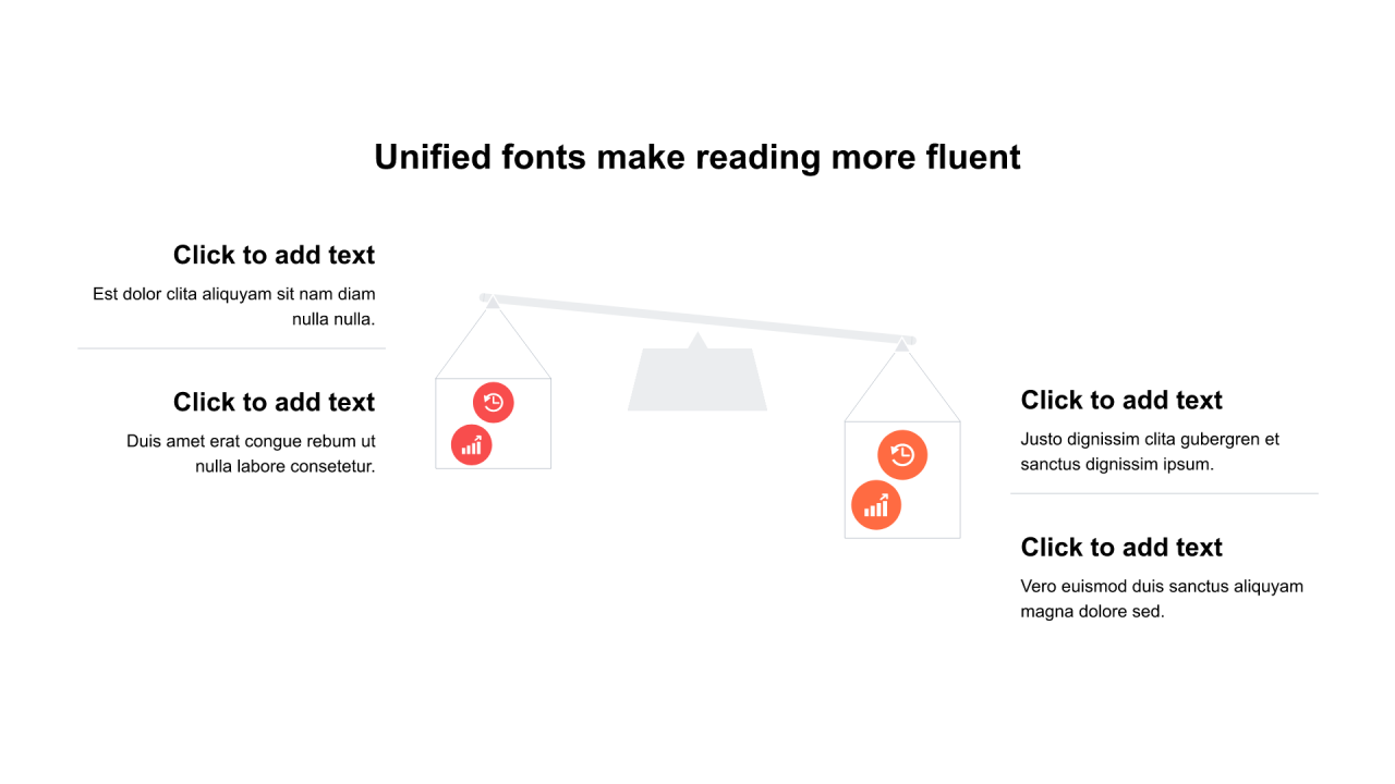 多色圆形扁平4项PPT关系