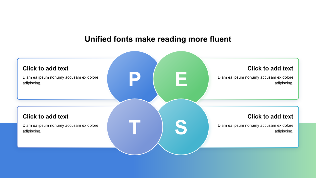 渐变纯文字PEST分析图