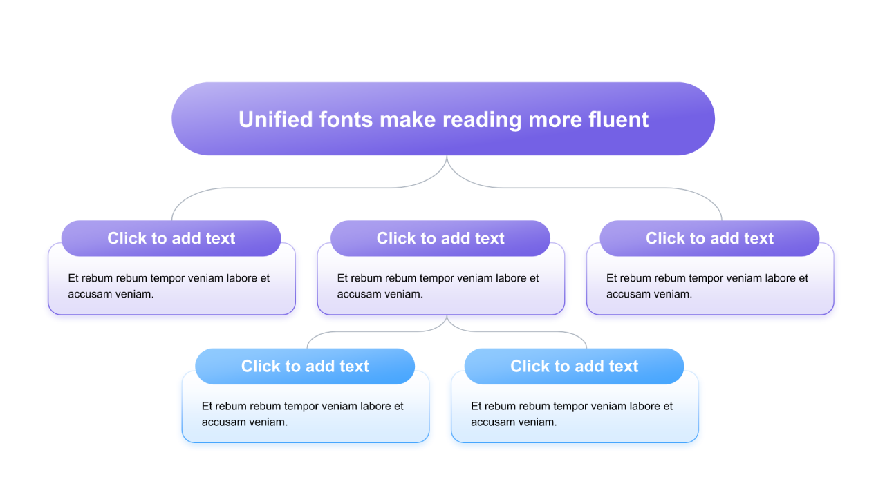 渐变纯文字PPT层次结构