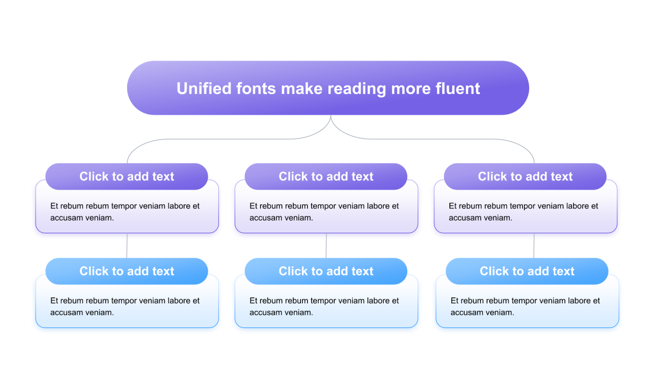 渐变纯文字PPT层次结构