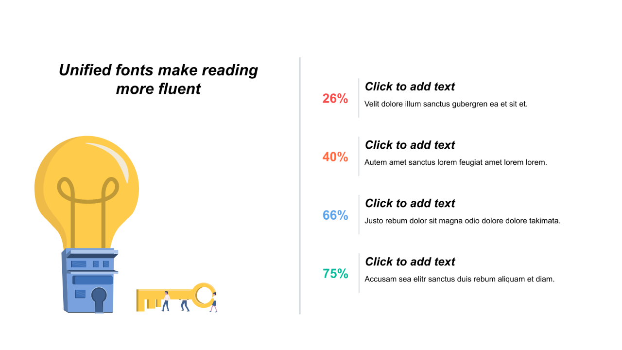 多色线条扁平6项PPT列表