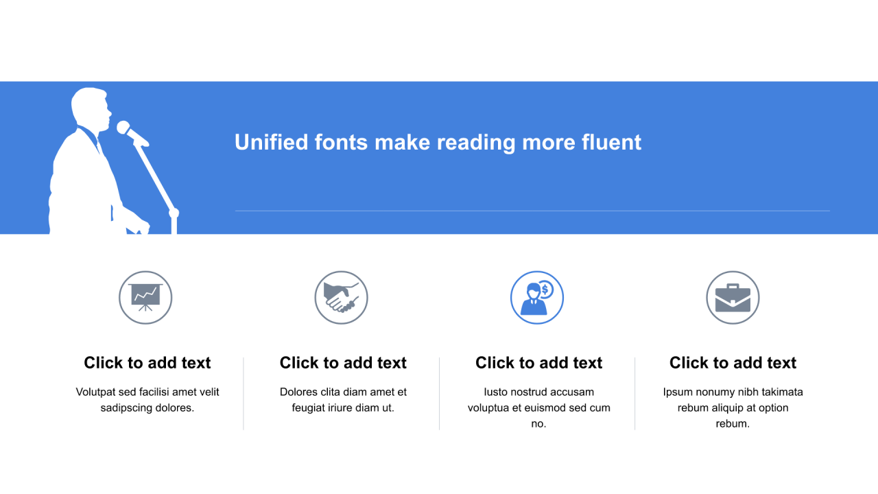多色圆形扁平4项PPT列表