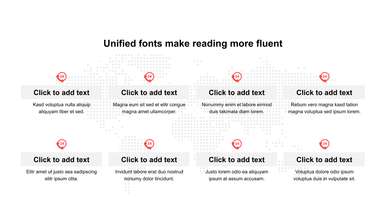 红色圆形扁平8项PPT列表
