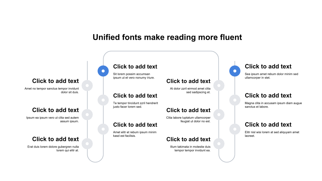 多色圆形扁平8项PPT流程