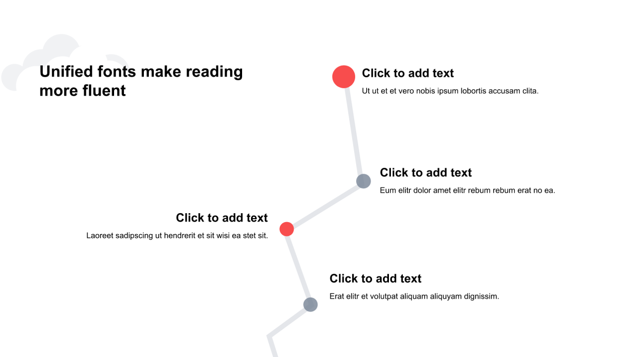 红色线条扁平4项PPT目录