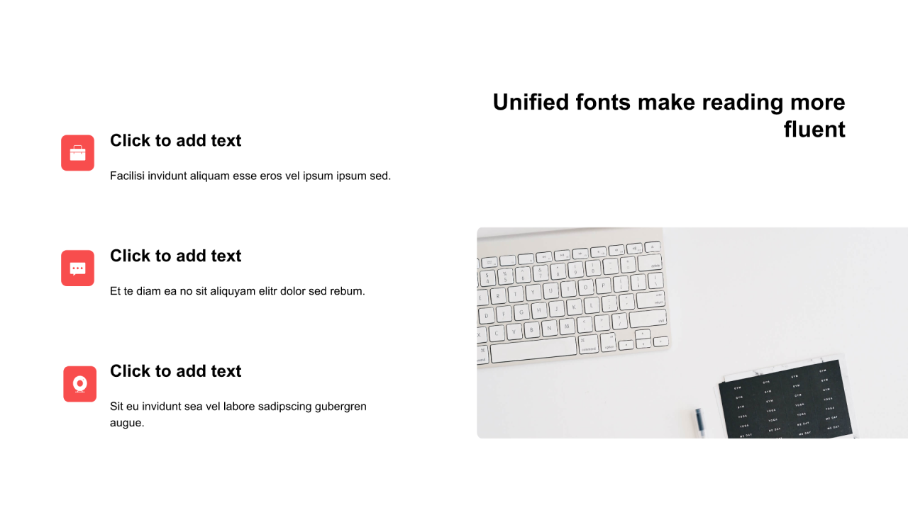 红色矩形扁平3项PPT列表