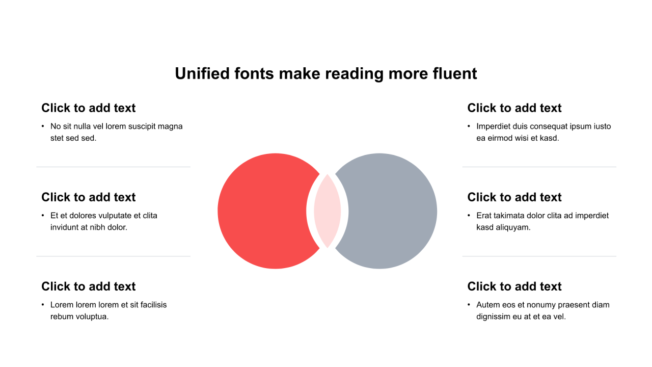 多色圆形扁平6项PPT列表