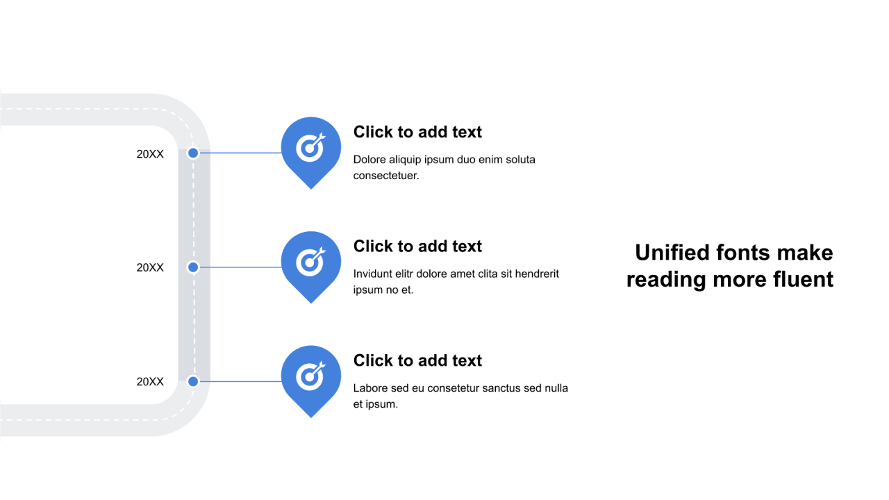 红色圆形扁平3项PPT流程