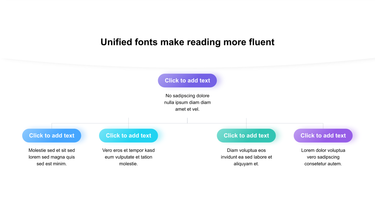 多色圆形阴影5项PPT层次结构