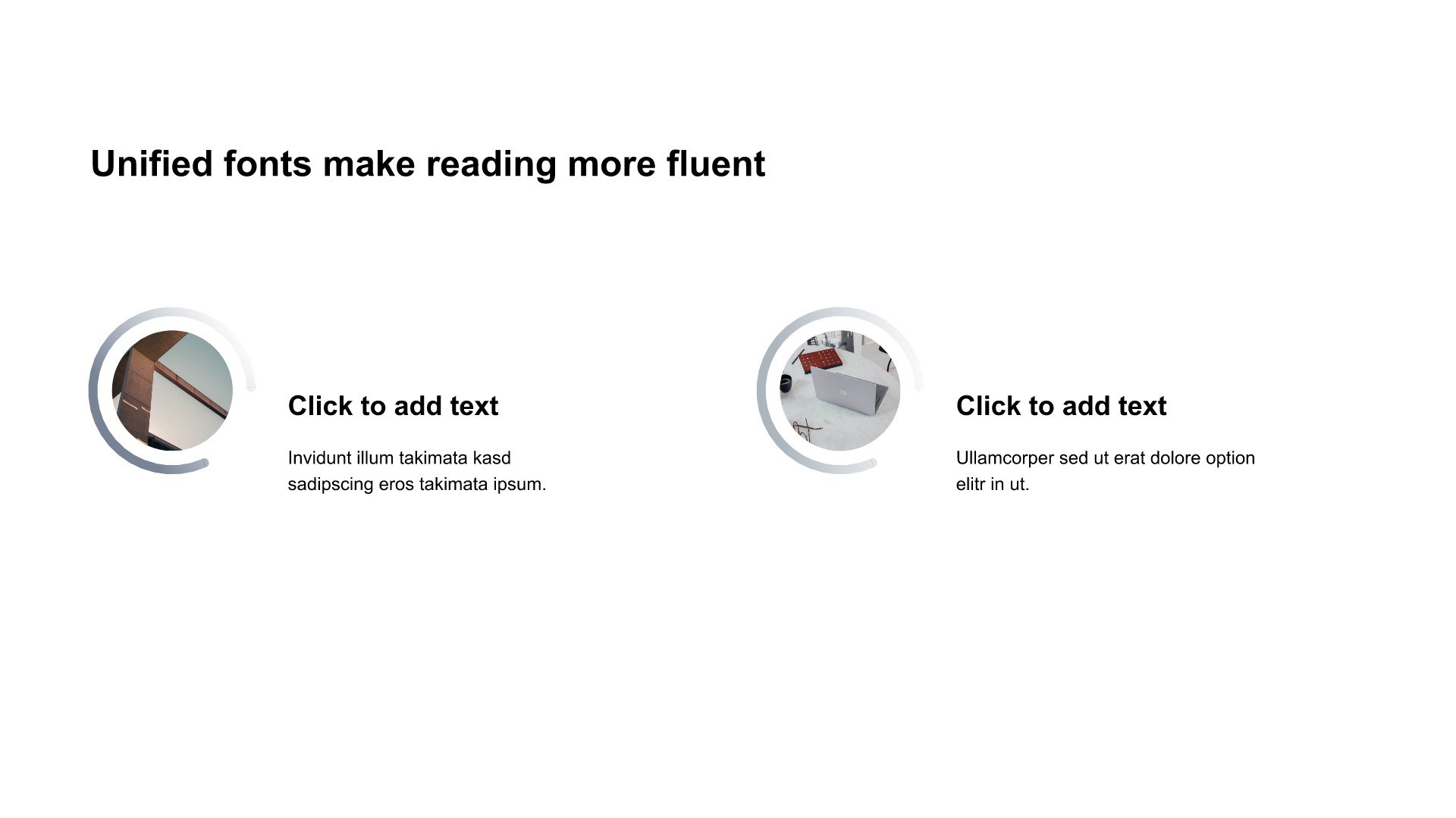 多色圆形渐变2项PPT列表