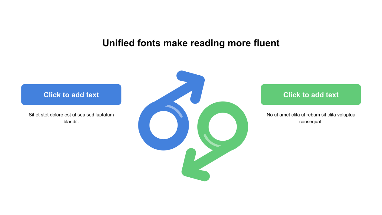 多色箭头扁平2项PPT关系