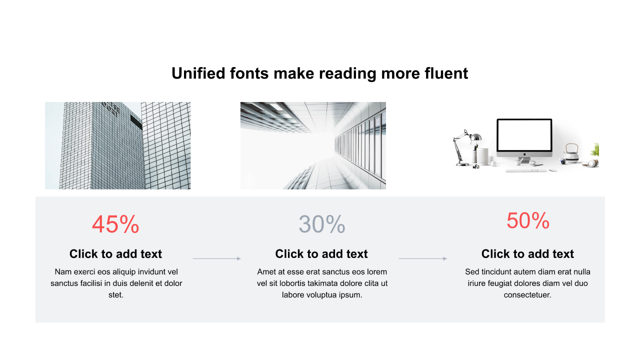 黑色矩形扁平3项PPT流程