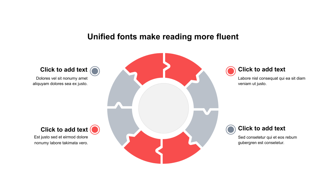 多色圆形扁平4项PPT循环