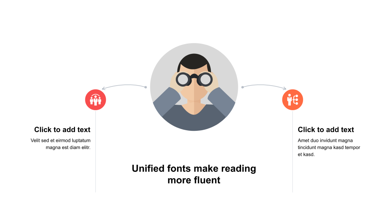 多色圆形扁平2项PPT关系